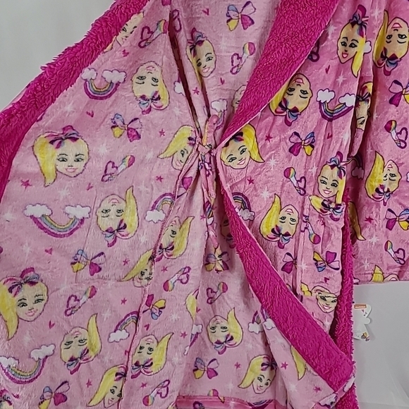 NEW Jojo Siwa Girls Pink Luxe Plush Pajama Robe Size 12 MSRP $42 - Picture 6 of 7